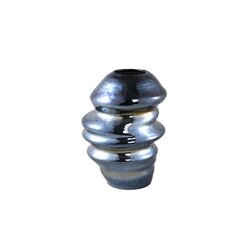 PTMD Orietta Blue oily look glass vase wavy round S - afbeelding 1