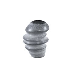 PTMD Orietta Grey matte glass vase wavy round S - afbeelding 1