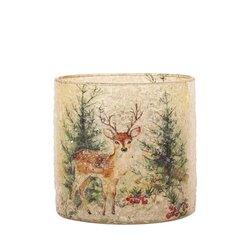 PTMD Renn Clear glass mosaic xmas cilinder stormlight S - afbeelding 1