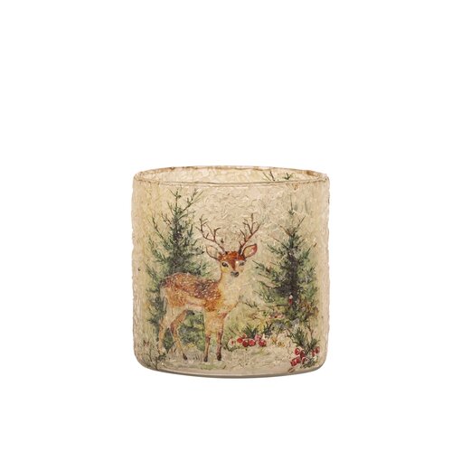 PTMD Renn Clear glass mosaic xmas cilinder tealight - afbeelding 1