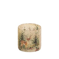 PTMD Renn Clear glass mosaic xmas cilinder tealight - afbeelding 2