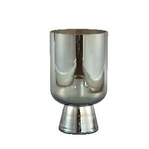 PTMD PTMD Shaine Grey luster glass vase on foot round S