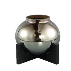 PTMD PTMD Shaine Grey luster glass vase wooden stand S