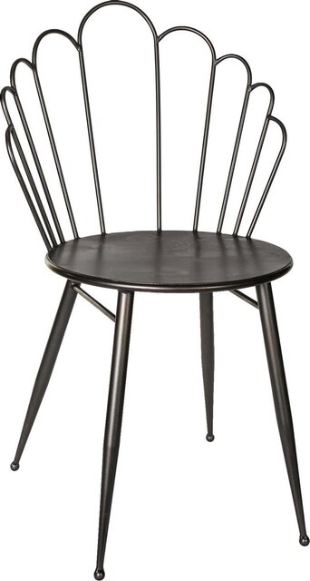 PTMD Shelby Seat shell shaped black iron chair