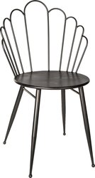 PTMD Shelby Seat shell shaped black iron chair