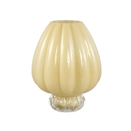 PTMD Syamer Cream milkglass vase ribbed on foot L