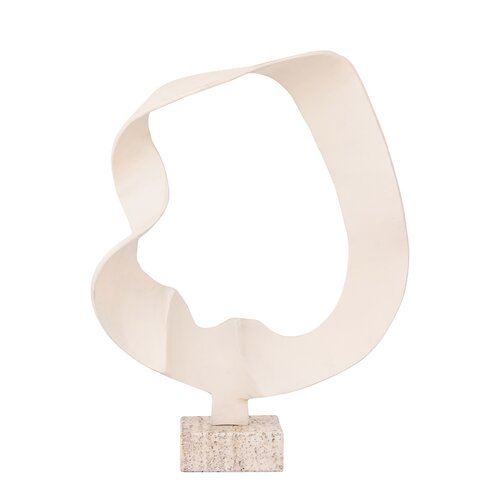 PTMD Vae Beige casted alu round wave travertine base L