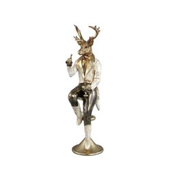 PTMD Vixen Cream polyresin sitting reindeer statue - afbeelding 1