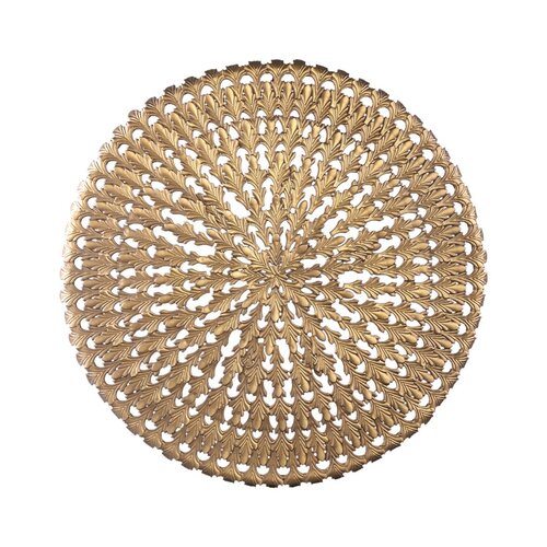 PTMD Xavery Bronze round iron wall panel carved look L