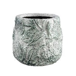 PTMD PTMD Xemm White glazed ceramic pot leaves round XL