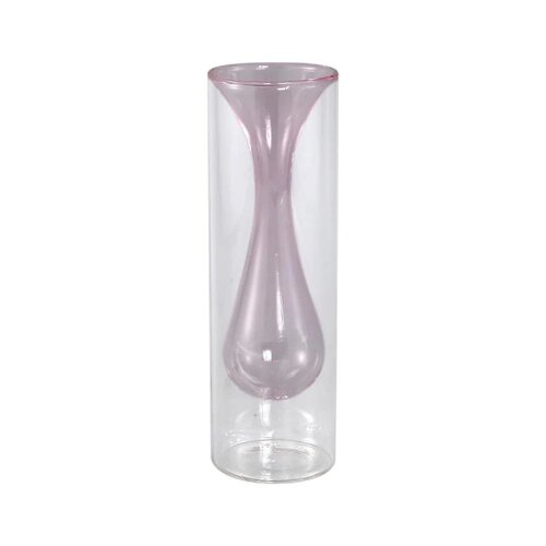 PTMD Yanna Bright Pink glass vase taps inside big