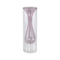 PTMD Yanna Bright Pink glass vase taps inside big