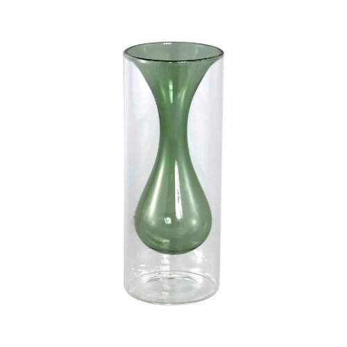 PTMD Yanna Teal glass vase taps inside small