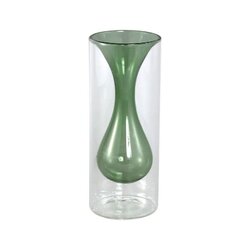 PTMD Yanna Teal glass vase taps inside small