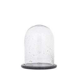 PTMD Zaely Clear glass round bell jar with black base S - afbeelding 1