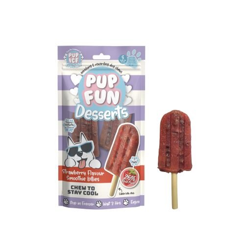 Pupfun Hondendessert smoothie aardbei a 2st