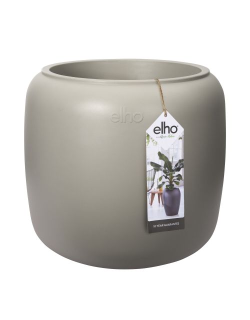 Elho Pure Beads Small 40 - Plantenbak - Balanced Beige - Binnen & Buiten  - L 39.2 x W 39.2 x H 34.9