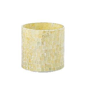 PTMD Rasim Cream round mosaic glass stormlight S