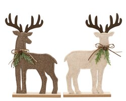 Decoris Rendier vilt on rectange base, w tie 2col ass fsc mix 70%
