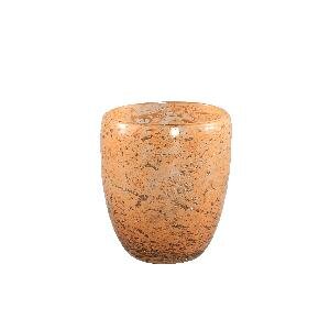 PTMD Rima Brown glass tealight bombey rough pattern
