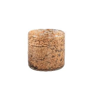 PTMD Rima Brown glass tealight rough pattern round S