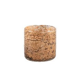 PTMD Rima Brown glass tealight rough pattern round S