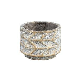 PTMD Roah Blue cement pot carved round S
