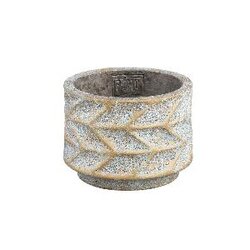 PTMD Roah Blue cement pot carved round S