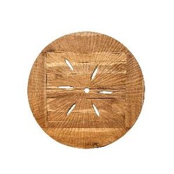 PTMD Roch Natural Teak wood wall panel rustic round S