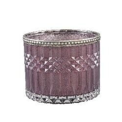 PTMD Rosston Purple glass structured tealight round L