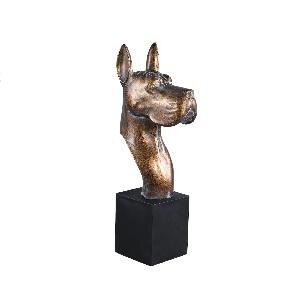 PTMD Samuelo Gold poly statue dog head on base