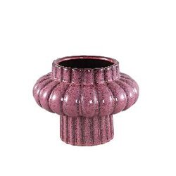 PTMD Sannee Red ceramic pot ribbed wide middle S