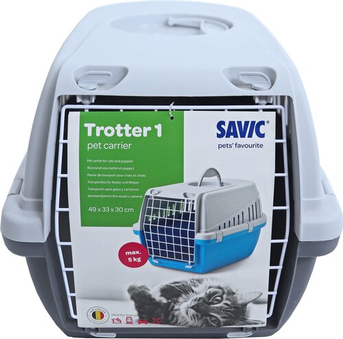 SAVIC REISMAND PL. TROTTER 1 ANTRACIET/L.GRIJS - afbeelding 1