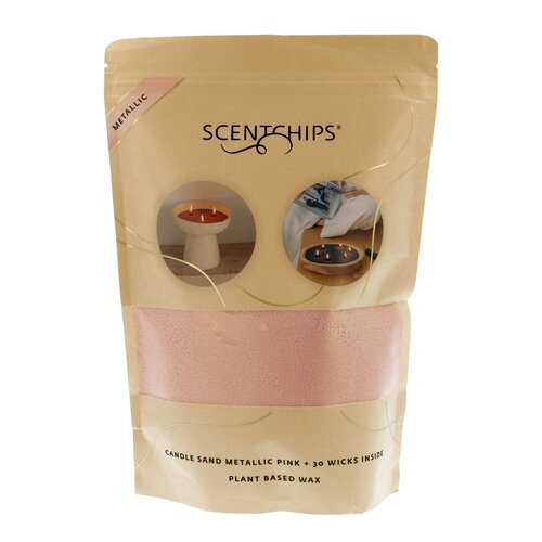 Scentchips Kaars zandwax 500g metallic roze