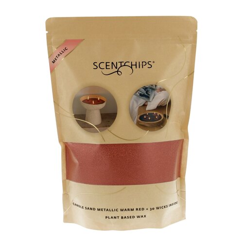 Scentchips Kaars zandwax 500g metallic warm rood
