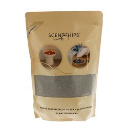 Scentchips Kaars zandwax 500g metallic zilver