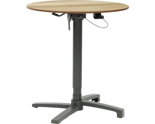 SenS-Line Lima HPL bistro lift table Ø70cm woodcolor