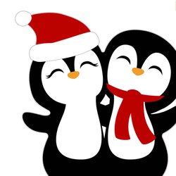 Duni Silhouettes Servetten - Penguin Santas
