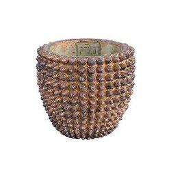 PTMD Settlers Gold cement pot with spikes round M