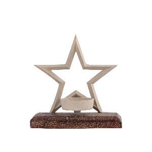 PTMD Shayka Taupe alu star shape tealight holder