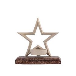 PTMD Shayka Taupe alu star shape tealight holder