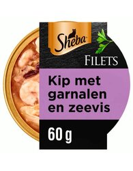 Sheba Filets kip&garn/oceaanvis saus 60g