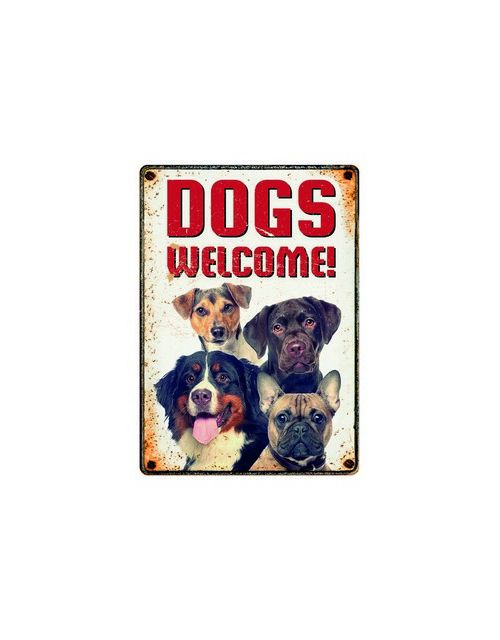 Sign Metal Dogs Welcome