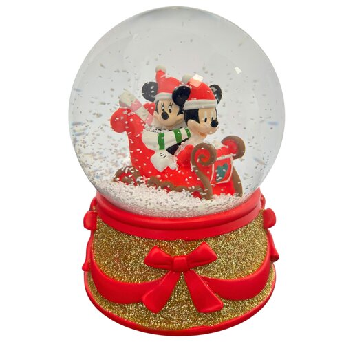 Sneeuwbol glas mickey&m. slee 10cm