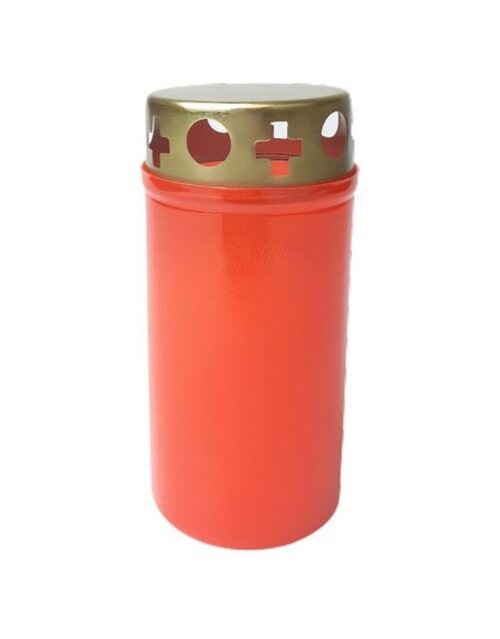 Spaas Herdenkingslicht 43u rood+deksel goud