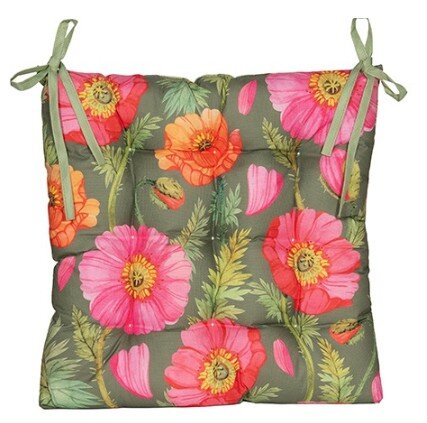 Stoelkussen 38x38cm klaprozen