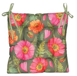 Stoelkussen 38x38cm klaprozen