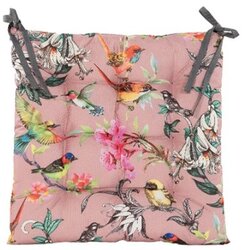 Stoelkussen 38x38cm vogel roze