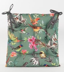 Stoelkussen gewatteerd. 38x38cm vogel 