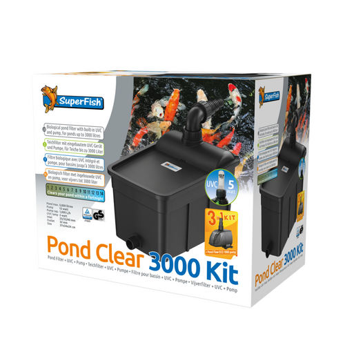 SUperfish Pondcl.kit 3000 -uvc 5w- pomp 1000l